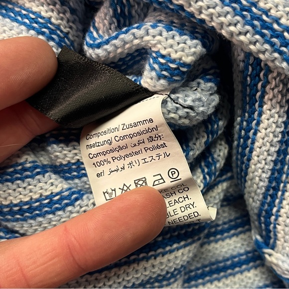 SHEIN Blue Striped Cut Out Knit Midi Dress - Picture 16 of 16